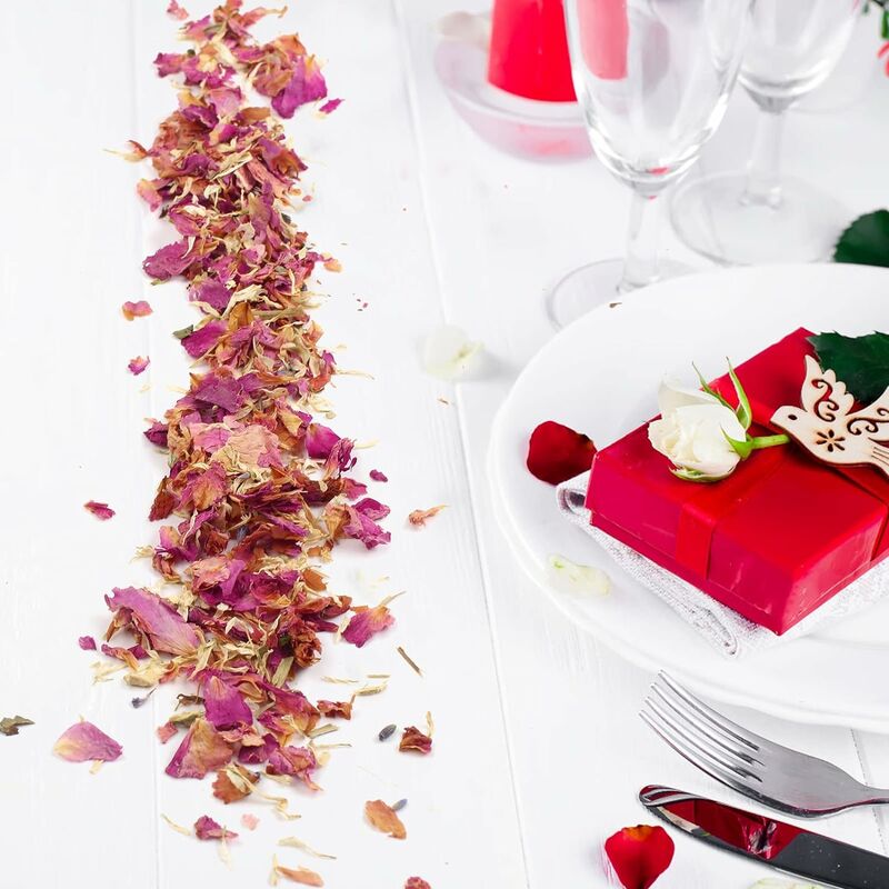 ECYC 12 Paquets de confettis de Mariage naturels jetant des pétales de  Fleurs séchées, décoration de fête de Mariage de confettis de pétales de  Rose biodégradables : : Cuisine et Maison