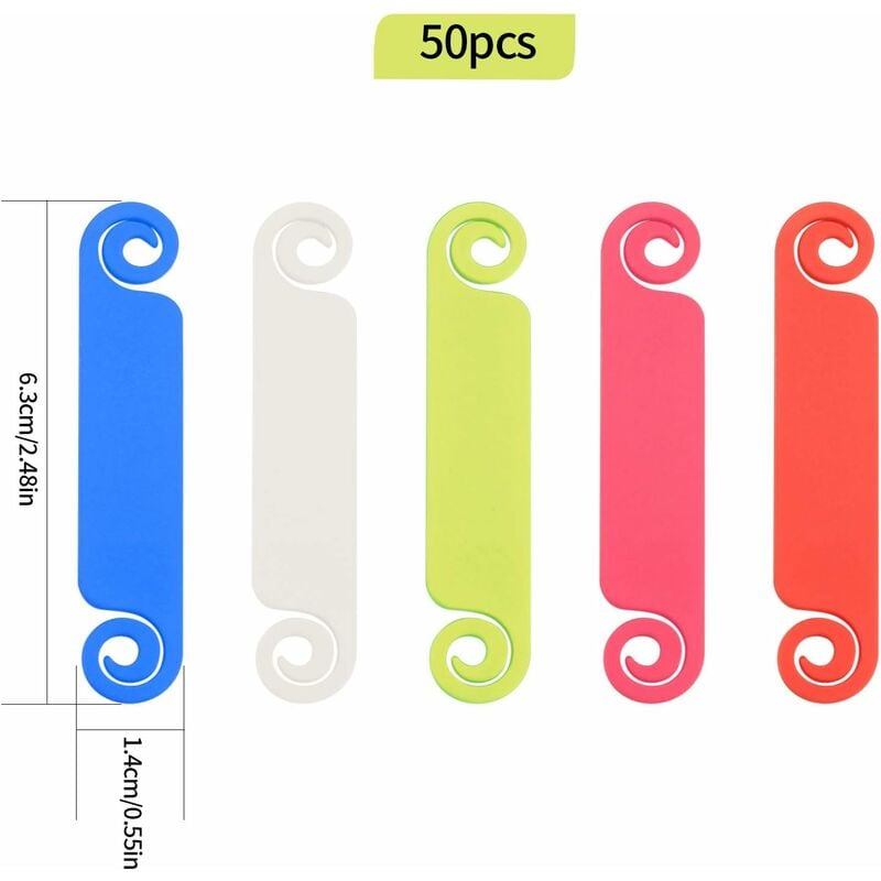Étiquettes de gestion de câbles multicolores, 20 pièces