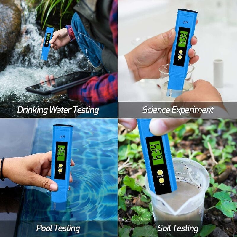 Testeur de température 5-en-1 PH / TDS / EC avec rétro-éclairage - Mesureur  de pH précis pour la piscine, l'eau potable et la natation