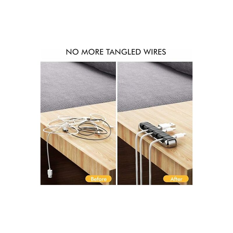 Organiseur de câble magnétique Superrow - Clips de gestion de câbles USB  pour bureau, voiture, mur