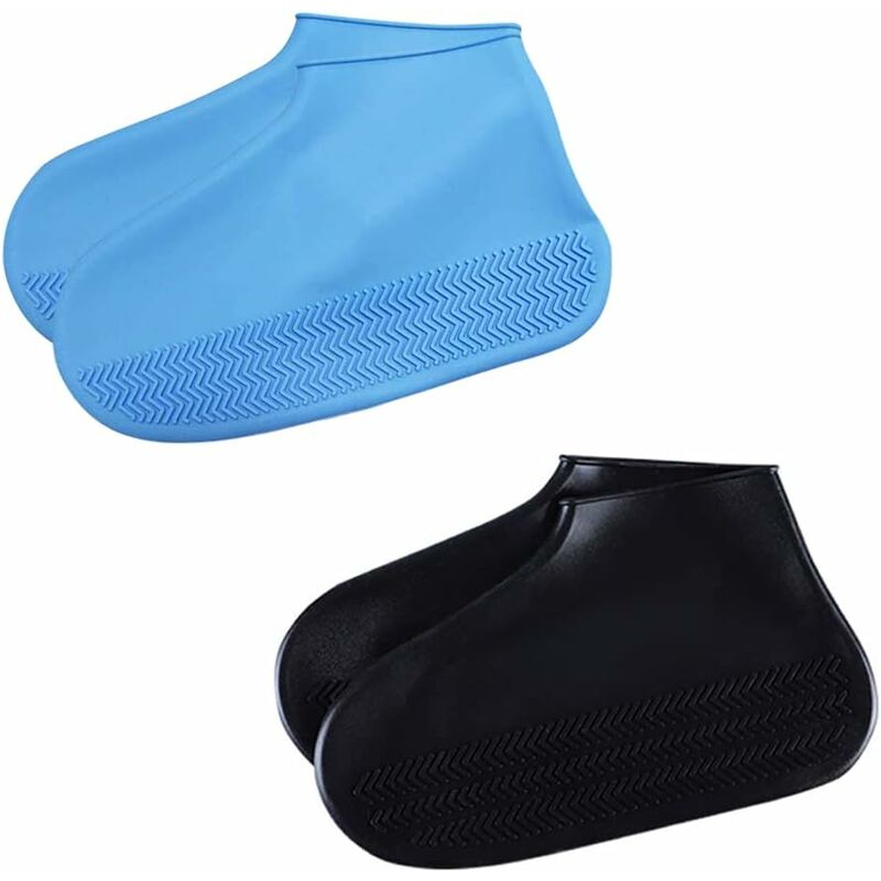 4 Paires Couvre-Chaussures Silicone, Couvre-Chaussures Silicone  Imperméable, Antidérapant Réutilisable Étanche Silicone Couvre-Chaussures  Pluie pour