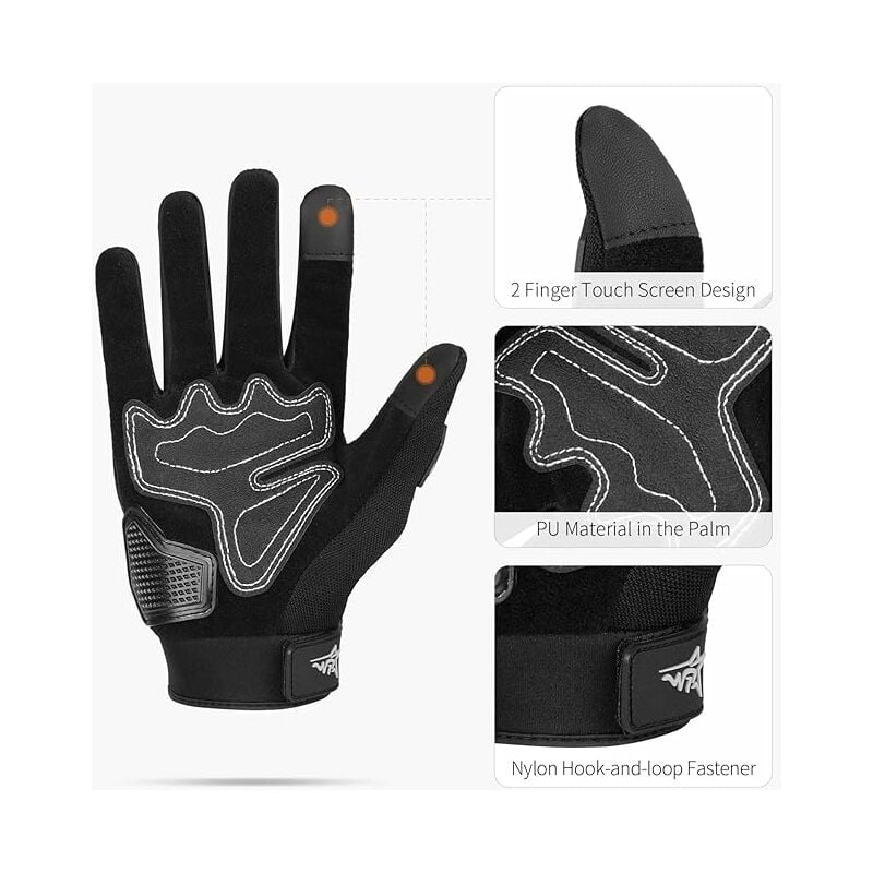 Gant de course de sports extérieurs, gants pleins de doigt d'écran tactile  chaud