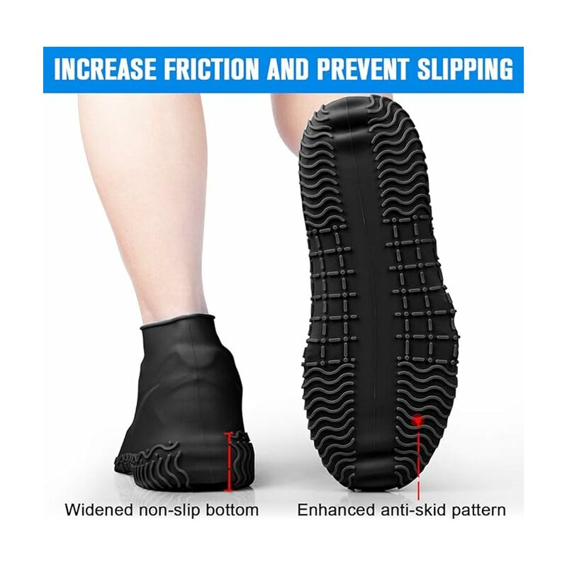Couvre-chaussures Imperméable Antidérapant en silicone Réutilisable et  Lavable en L pour les Jours Pluvieux et Enneigés