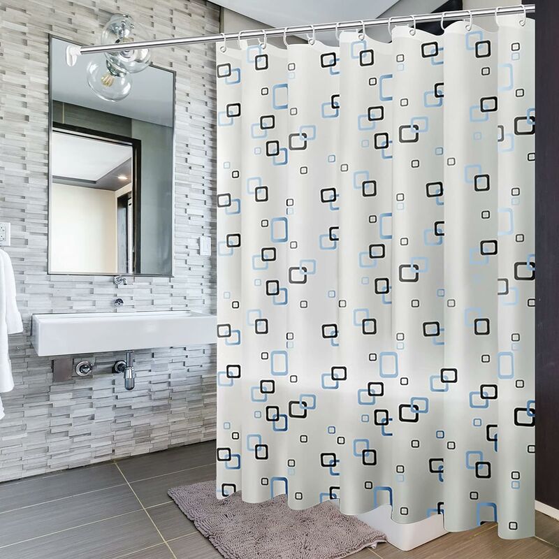 Rideau de douche anti-moisissure, rideau de séparation de toilette, rideau  de salle de bain avec crochets, Illustration pour hommes/femmes - AliExpress
