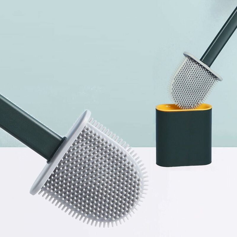 Habitium : Brosse WC + pot à balai avec couvercle ABS pour salle