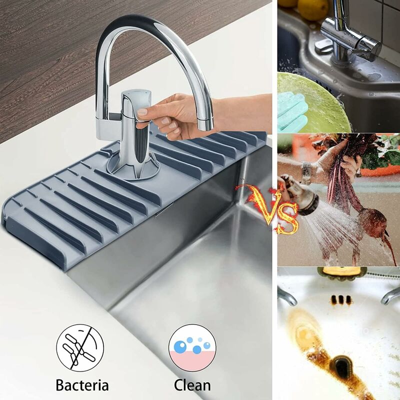 Tapis égouttement Silicone TEOZBLU Pour Robinet - Anti-éclaboussures Cuisine/salle De Bain