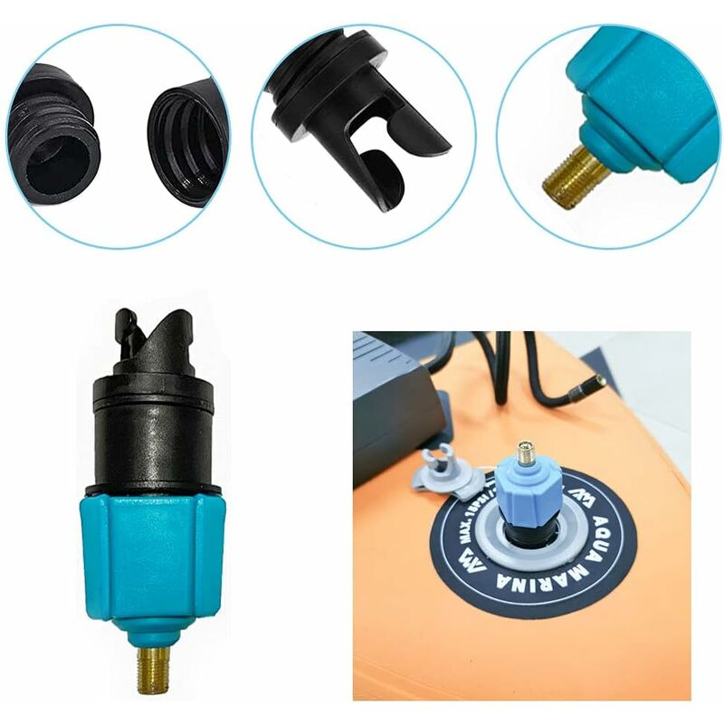 Adaptateur De Valve Pour Pompe à Pied - Compatible Bateaux Gonflables, Kayaks, SUP, Joints étanches - 2
