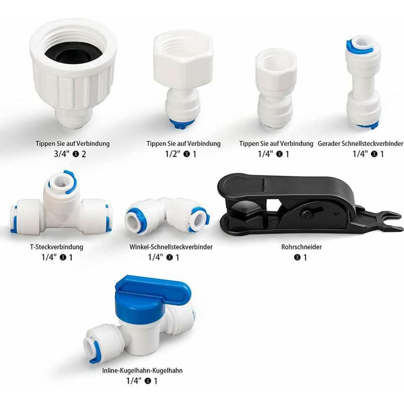 Tuyau d'alimentation en eau, kit de connecteurs de réfrigérateur Universel  Set de Raccordement Eau Tuyau Eau Réfrigérateur Tube de Filtre pour  Réfrigérateurs Européen/Frigo Americain (15m)
