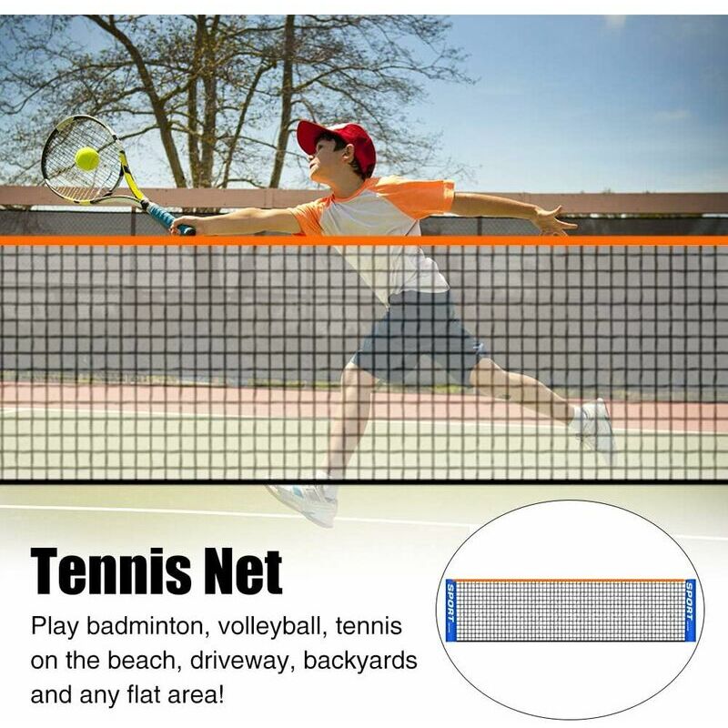 Filet d'entraînement de tennis professionnel standard portable, filet de badminton  pliable avec support pour adultes et enfants, sports d'intérieur et  d'extérieur