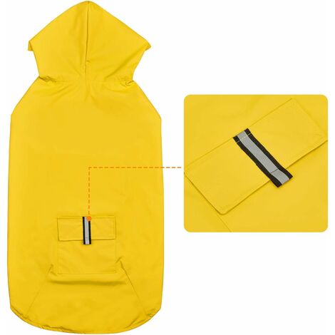3XL-Bleu Imperméable Chien pour Grand Moyen Chiens avec Bandes Réfléchissantes Vêtement Chien Poncho Chein à Capuchon Respirante Réglable Manteau Chien Veste De Pluie