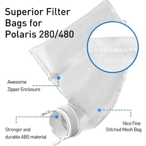 Lot De 2 Sacs Filtrants De Rechange Pour Nettoyeur De Piscine Polaris 360 & 380 – Fermeture éclair, Polyester Durable – Capture Saleté Et Feuilles
