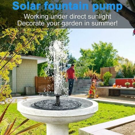 Fontaine solaire extérieure - Pompe à eau avec 7 styles de fontaine - Mini  fontaine flottante avec panneau