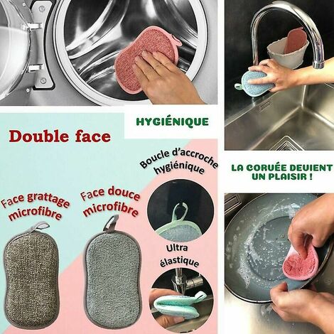 6pcs Eponge Vaisselle Lavable, Eponges Vaseille Reutilisable