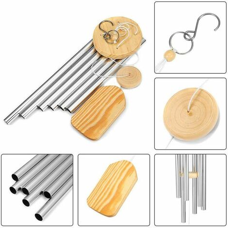 Smatime Grand Carillon Éolien Jardin 90 Cm – 18 Tubes Aluminium, Son Apaisant Pour Patio, Balcon Ou Cour !
