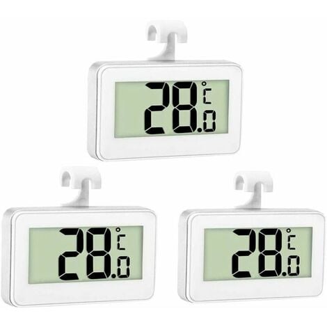 Thermomètre de Frigo Congelateur, Thermomètre de Réfrigérateur sans Fil  avec 2 Capteurs, Alarme Sonore,Thermomètre in/Extérieur