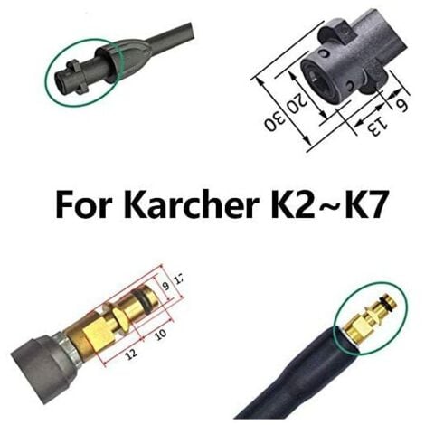 Pistolet de lavage haute pression Jet Washer Accessoires pour Karcher K2 K3 K4 K5 K6 K7 Kärcher Wand Kit Dirt Lance Spray Buse de nettoyage réglable Car Washers et Quick-Connect Release 2100 Psi Hose