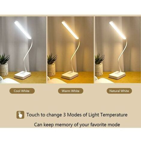 Lampe De Bureau LED Rechargeable Avec Horloge - Design Bois - Intensité Variable Tactile - Apm 425040