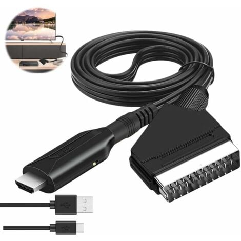 Adaptateur Audio Vidéo Péritel vers HDMI pour  HDTV/DVD/Décodeur/PS3/PAL/NTSC - Convertisseur THSINDE