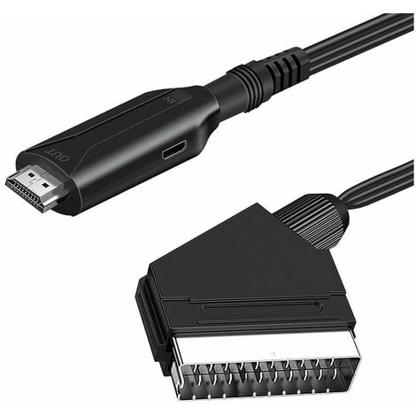 Câble Adaptateur Audio Vidéo Convertisseur Péritel Vers HDMI Compatible  (Noir)