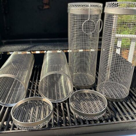 2 Paniers à Griller Roulants BigKing - Acier Inoxydable, Poignée Amovible, Pour Légumes Et Viande BBQ