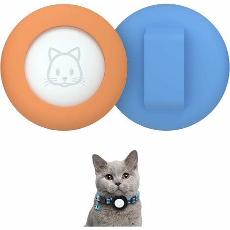 Airtag 2022 Lot de 2 Colliers de Protection étanches pour Chat Compatible  avec Apple Airtag - pour Collier d'animaux de Compagnie de Moins de 1 cm  (Orange&Bleu)