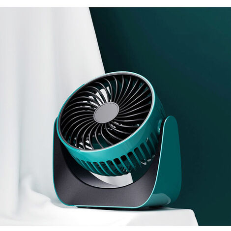 Ventilateur USB Rechargeable Telgoner - 3 Vitesses, 360° Rotatif - Pour Bureau, Poussette, Camping