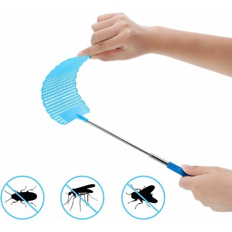 Lot De 5 Tapettes à Mouches Télescopiques - Anti Moustiques, Mouches, Guêpes - Longueur 75cm