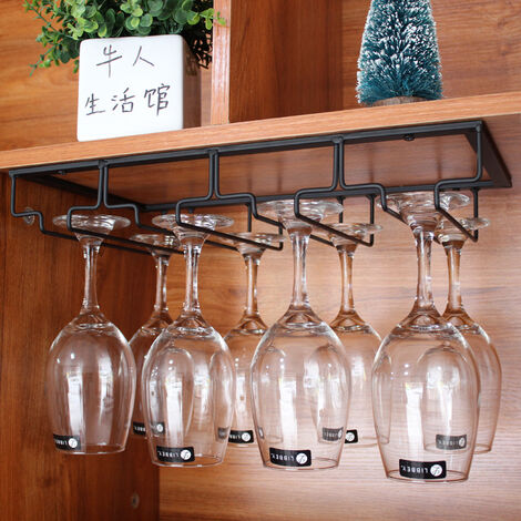 Hanging Glass Rack - Wine Glass Rack with 5 Rails for 10-15 Glasses, 5123.56cm