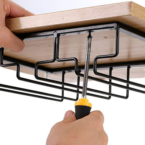 Hanging Glass Rack - Wine Glass Rack with 5 Rails for 10-15 Glasses, 5123.56cm