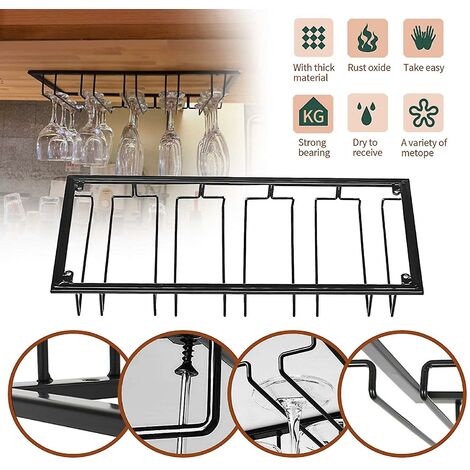 Hanging Glass Rack - Wine Glass Rack with 5 Rails for 10-15 Glasses, 5123.56cm