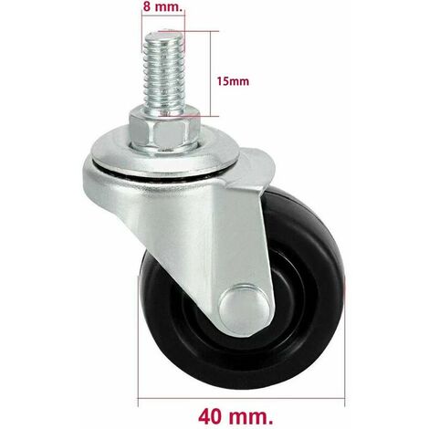 SMZhomeone Lot De 4 Roues De Siège Pour Rameur – Nylon + Acier, 43x11 Mm, Alésage 8 Mm, Compatibles Vélos D'appartement Et Home Gym