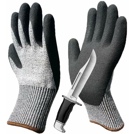 2 paires de gants de travail de jardinage résistants aux coupures à prise  supérieure pour la