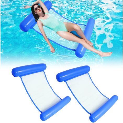 Bouée de piscine gonflable + pompe à air, assise flottante