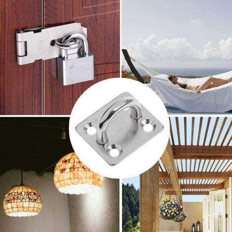 Lot De 4 Plaques à œillet 6 Mm En Acier Inoxydable 304, Pour Bateau, Mur, Plafond, Hamac, Balançoire Et Accessoires