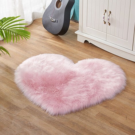 Tapis en forme de coeur Tapis de chambre antidérapant Long Tampon