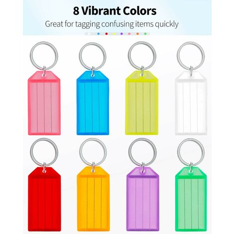 Uniclife 3.8 cm Porte Clef Etiquette Colorées pour l'Étiquetage