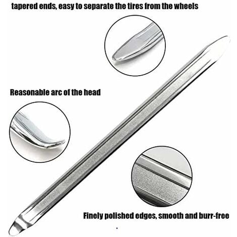 3pcs levier de pneu, leviers de pneu en acier au manganèse de 30 cm outils de réparation de démonte-pneu pour vélo, moto, voiture, changement de pneu (argent)