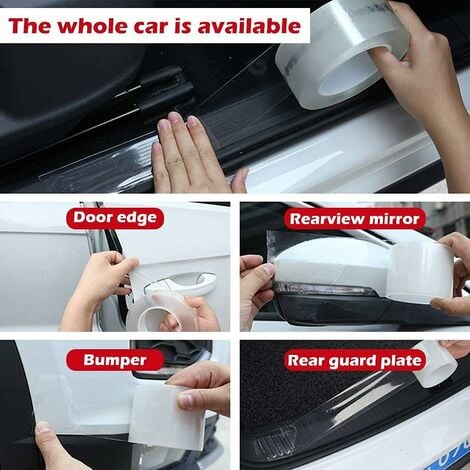 Protection de seuil de porte de voiture transparente (10 m x 7 cm