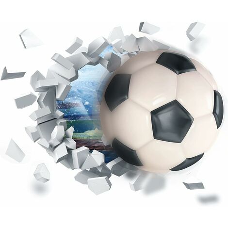 Messi Football FC Club Goal Kick 3D Smashed Wall Sticker Poster Vinyl Mural S388
