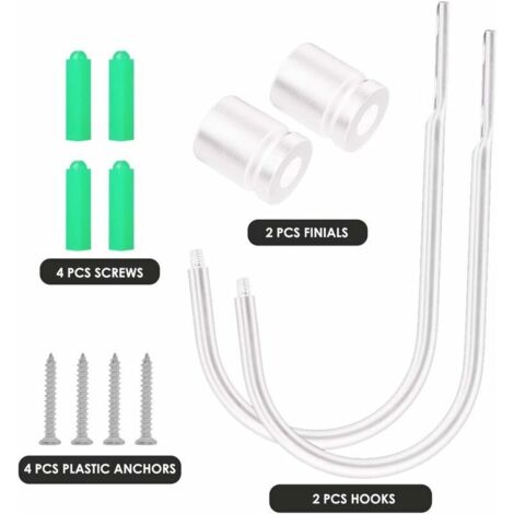 Swpeet 84Pcs Anneaux Rideau Métal Bronze 30mm + Crochets Plastique - Kit Complet Pour Draperies
