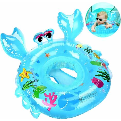 Bouée Anneau Bébé Gonflable - Rose Et Bleu, PVC, Pour 6 à 48 Mois (jusqu'à 30 Kg)