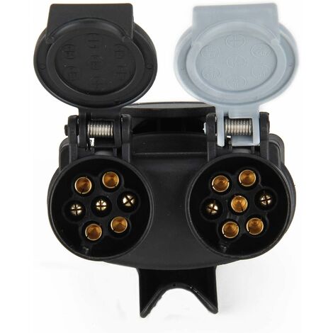Adaptateur Prise Remorque 13 Vers 7 Broches - Convertisseur EU Standard Pour Caravane, Camion - Nylon Et Laiton