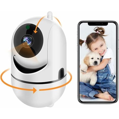 Caméra Surveillance WiFi Intérieur, Caméra WiFi pour Bébé Animal Domestique  1080p Intelligente pour Détection de Mouvement