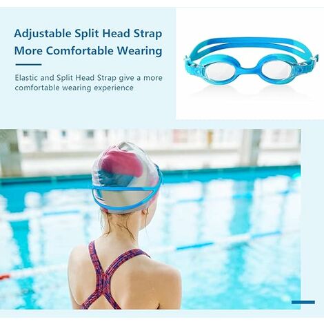 Lunettes de natation 4 en 1 et ensemble de bonnet anti-buée anti-UV  résistant à l'eau avec bouchon d'oreille pince-nez bonnet de bain sans  fuite pour adulte enfant homme femme 