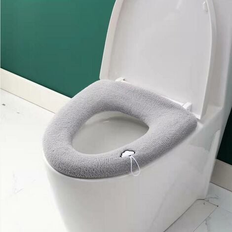 Tapis de couverture de siège de toilette chaud d'hiver, coussin de toilette  avec poignée plus