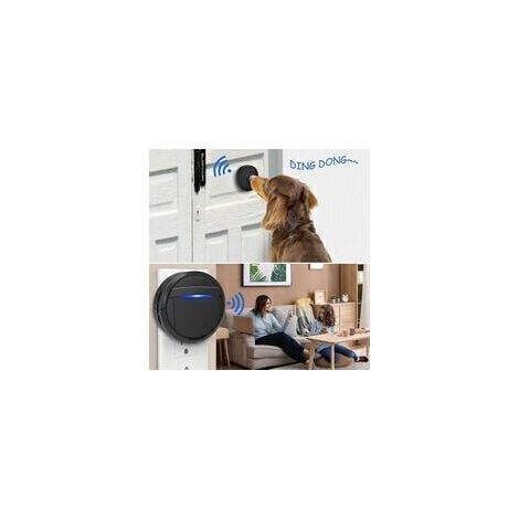 Sonnette sans fil, sonnette pour chien pour l'apprentissage de la propreté Ip55 Fonctionnement de la sonnerie de sonnette étanche 55 mélodies 5 niveaux de volume Flash LED