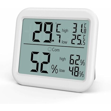Grand thermomètre hygromètre rond thermomètre hygromètre mesure température  humidité bleu