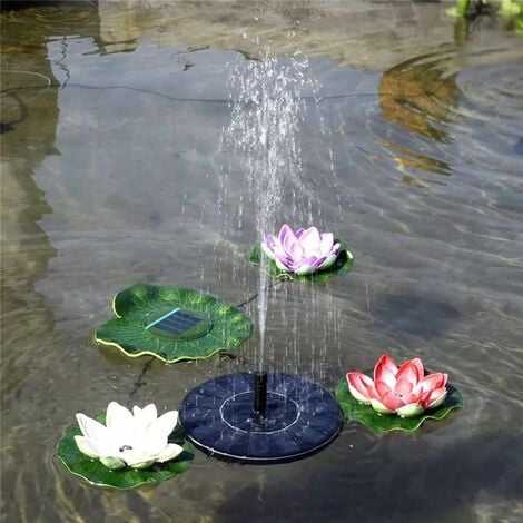 Mini Pompe De Fontaine À Cascade Solaire En Forme De Lotus, 1.5w