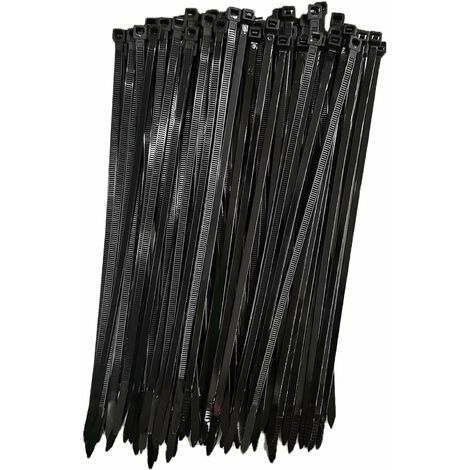 100 colliers de serrage réutilisables, coloris noir - 200 x 7,6 mm