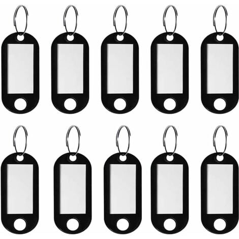 10（noir） Pièces Étiquettes avec Porte Clé, Porte Clés Couleur, Plastique  Étiquettes D'identification Avec Porte